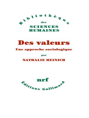 cover image of Des valeurs. Une approche sociologique